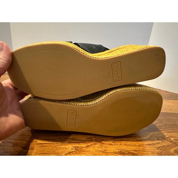 Franco Sarto Women's Tamryn Leather Platform Sandals Black Size 9.5M NWT - Picture 7 of 11